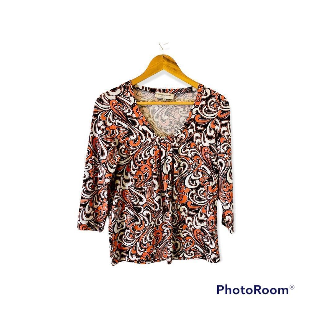 Jones New York 3/4 sleeve Paisley top